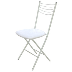 Стулья для кухни стул складной СИГМА 535х405х850мм белый искуственная кожа/металл