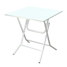 Столы для кухни стол складной РИВЬЕРА 700х700х750мм металл/ЛДСП белый