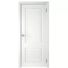 Дверь межкомнатная глухая с замком и петлями в комплекте Скин 2 60x200 см эмаль цвет белый Без бренда