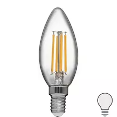 Лампа светодиодная Volpe LEDF E14 220-240 В 5 Вт свеча прозрачная 470 лм теплый белый свет