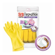 Перчатки для уборки GRIFON Перчатки резиновые хозяйственные латексные S Грифон