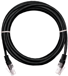 Кабель патч-корд U/UTP 5e кат. 3м Netlan EC-PC4UD55B-BC-PVC-030-BK-10 2хRJ45/8P8C 26AWG(7x0.16 мм), чистая медь, PVC нг(B), черный, уп/10шт