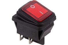 Выключатель Rexant 36-2360-1 клавишный 250V 15А (4с) ON-OFF красный с подсветкой ВЛАГОЗАЩИТА (RWB-507)