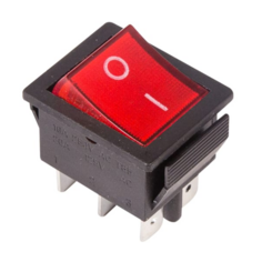 Выключатель Rexant 36-2350-1 клавишный 250V 15А (6с) ON-ON красный с подсветкой (RWB-506, SC-767)