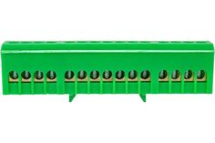 Шина Rexant 11-2323 PE «земля» в корпусном зеленом изоляторе на DIN-рейку 6x9 мм 15 групп