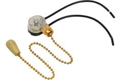 Выключатель Rexant 32-0104-1 для настенного светильника c проводом и деревянным наконечником «Gold»