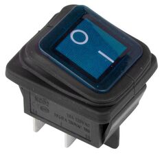 Выключатель Rexant 36-2361 клавишный 250V 15А (4с) ON-OFF синий с подсветкой ВЛАГОЗАЩИТА (RWB-507)