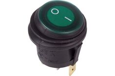 Выключатель Rexant 36-2597 клавишный круглый 250V 6А (3c) ON-OFF зеленый с подсветкой ВЛАГОЗАЩИТА