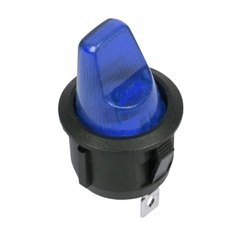 Выключатель Rexant 36-2591 клавишный круглый 12V 16А (3с) ON-OFF синий с подсветкой (RWB-224, SС-214)