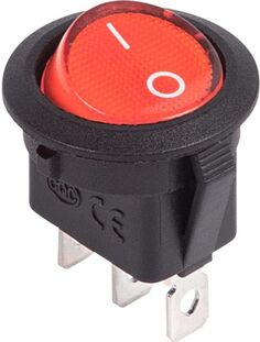 Выключатель Rexant 36-2585 клавишный круглый 12V 20А (3с) ON-OFF красный с подсветкой (RWB-214)