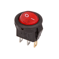 Выключатель Rexant 36-2530-1 клавишный круглый 250V 3А (3с) ON-OFF красный с подсветкой Micro (RWB-106, SC-214)