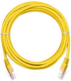 Кабель патч-корд U/UTP 5e кат. 1м Netlan EC-PC4UD55B-BC-PVC-010-YL-10 2хRJ45/8P8C 26AWG(7x0.16 мм), чистая медь, PVC нг(B), желтый, уп/10шт