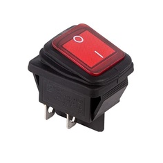 Выключатель Rexant 06-0307-C клавишный 250V 15А (4с) ON-OFF красный с подсветкой ВЛАГОЗАЩИТА (RWB-507)