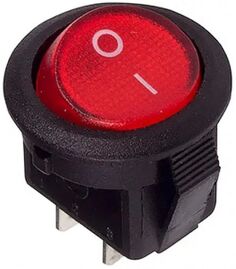 Выключатель Rexant 36-2511 клавишный круглый 250V 3А (2с) ON-OFF красный Micro (RWB-105, SC-214)