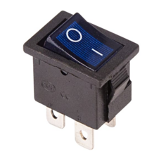 Выключатель Rexant 36-2191 клавишный 250V 6А (4с) ON-OFF синий с подсветкой Mini (RWB-207, SC-768)