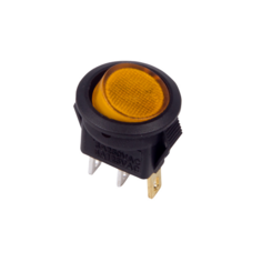 Выключатель Rexant 36-2532 клавишный круглый 250V 3А (3с) ON-OFF желтый с подсветкой Micro (RWB-106, SC-214)
