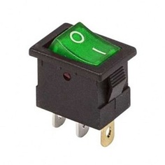 Выключатель Rexant 36-2173 клавишный 12V 15А (3с) ON-OFF зеленый с подсветкой Mini (RWB-206-1, SC-768)