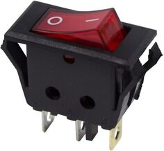 Выключатель Rexant 36-2225 клавишный 250V 15А (3с) ON-OFF красный с подсветкой (RWB-413, SC-788)