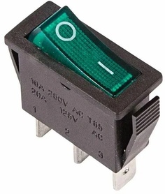 Выключатель Rexant 36-2213 клавишный 250V 15А (3с) ON-OFF зеленый с подсветкой (RWB-404, SC-791, IRS-101-1C)
