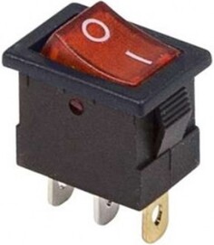 Выключатель Rexant 36-2170 клавишный 12V 15А (3с) ON-OFF красный с подсветкой Mini (RWB-206-1, SC-768)