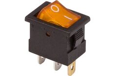 Выключатель Rexant 36-2172 клавишный 12V 15А (3с) ON-OFF желтый с подсветкой Mini (RWB-206-1, SC-768)