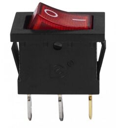 Выключатель Rexant 36-2165 клавишный 24V 15А (3с) ON-OFF красный с подсветкой Mini