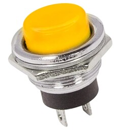 Выключатель Rexant 36-3354 кнопка металл 250V 2А (2с) OFF-(ON) диам. 16.2 желтая (RWD-306)
