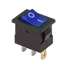 Выключатель Rexant 36-2171 клавишный 12V 15А (3с) ON-OFF синий с подсветкой Mini (RWB-206-1, SC-768)