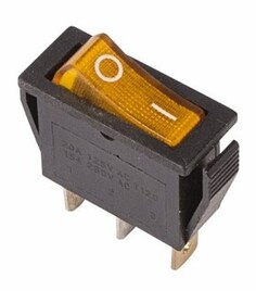 Выключатель Rexant 36-2212 клавишный 250V 15А (3с) ON-OFF желтый с подсветкой (RWB-404, SC-791, IRS-101-1C)