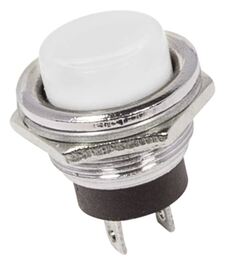 Выключатель Rexant 36-3355 кнопка металл 250V 2А (2с) OFF-(ON) диам. 16.2 белая (RWD-306)