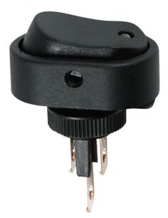 Выключатель Rexant 36-2673 клавишный 12V 30А (3с) ON-OFF черный ОВАЛ с зеленой LED подсветкой (RWB-523, ASW-20D)