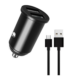 Зарядное устройство автомобильное TFN TFN-CCRPD07 2*USB Type-А, 3.1A+Micro-USB, чёрное