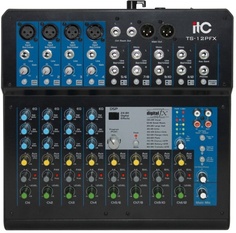 Микшер ITC TS-12PFX цифровой, 12 каналов входа, 4 группы выходов, 24-bit DSP