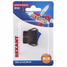 Выключатель Rexant 06-0306-B клавишный 250V 16А (4с) ON-OFF синий с подсветкой (RWB-502, SC-767, IRS-201-1)