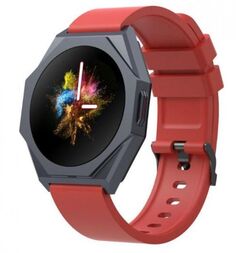 Часы Canyon Otto SW-86 IPS 1.3, металлический корпус, 25 спортивных режима, IP68, темно-красные