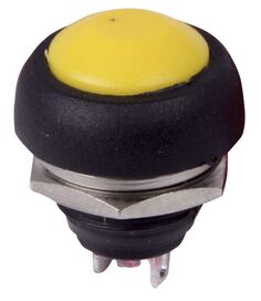 Выключатель Rexant 36-3052 кнопка 250V 1А (2с) OFF-(ON) Б/Фикс желтая Micro (PBS-33В)