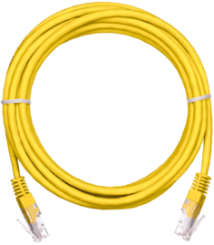 Кабель патч-корд U/UTP 5e кат. 5м Netlan EC-PC4UD55B-BC-PVC-050-YL-10 2хRJ45/8P8C 26AWG(7x0.16 мм), чистая медь, PVC нг(B), желтый, уп/10шт