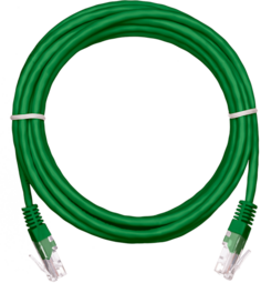 Кабель патч-корд U/UTP 5e кат. 2м Netlan EC-PC4UD55B-BC-PVC-020-GN-10 2хRJ45/8P8C 26AWG(7x0.16 мм), чистая медь, PVC нг(B), зеленый, уп/10шт