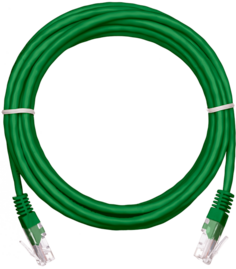 Кабель патч-корд U/UTP 5e кат. 10м Netlan EC-PC4UD55B-BC-PVC-100-GN-5 2хRJ45/8P8C 26AWG(7x0.16 мм), чистая медь, PVC нг(B), зеленый, уп/5шт