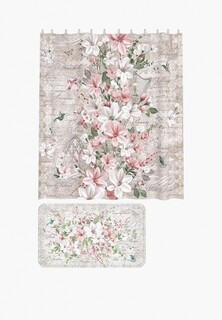 Штора для ванной Valiant 180*180 см. в наборе с ковриком 60*100*1,5 см., JARDIN MAGNOLIA