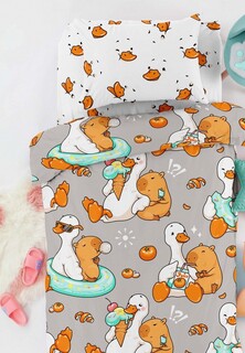Постельное белье 1,5-спальное Juno Гусь и капибара