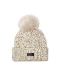 UGG Шапка W Knit Cable Hat W F Fur Pom
