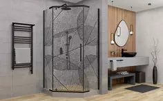 Душевой уголок 100x100 см Deto PB100 прозрачное с рисунком