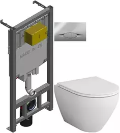 Комплект подвесной унитаз Am.Pm Spirit 2.0 C701700WH + C707857WH + система инсталляции Jacob Delafon E29025-NF + E29027-CP Am.Pm.