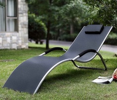 Шезлонг-лежак Грация MC-3039GA Silver Black Afina