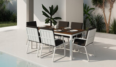 Обеденная группа Bella Voglie white 180 антрацит Gardenini