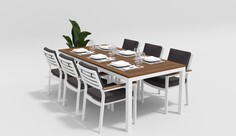 Обеденная группа Bella white 200 антрацит Gardenini