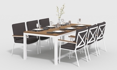 Обеденная группа Bella white 220 антрацит Gardenini