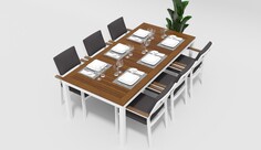 Обеденная группа Bella white 220 антрацит Gardenini