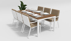 Обеденная группа Bella Voglie white 200 бежевая Gardenini